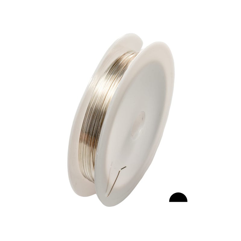 Craft Wire 24 Gauge, 925 Sterling Silver Wire (Half Round) Dead Soft Made in USA - 25FT by CRAFT WIRE - Image 1